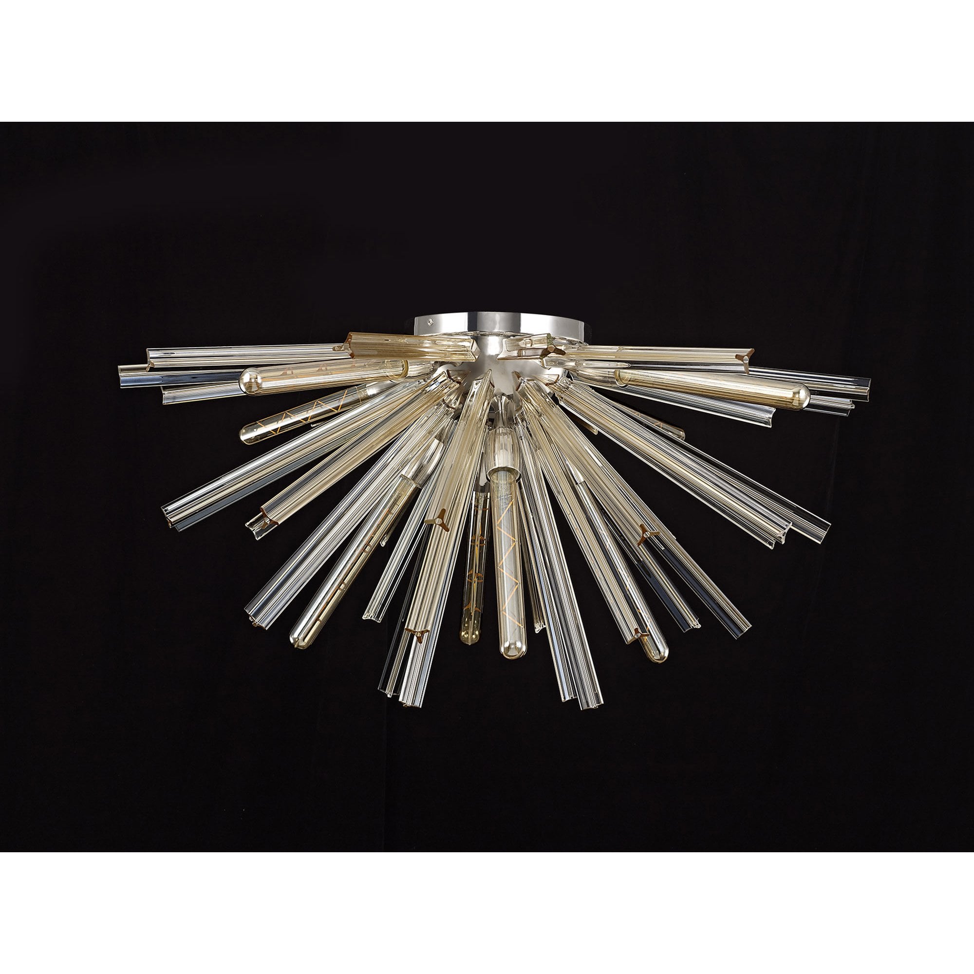 NL85059 Clover 8 Light Semi Flush Polished Nickel / Champagne Gold Glass