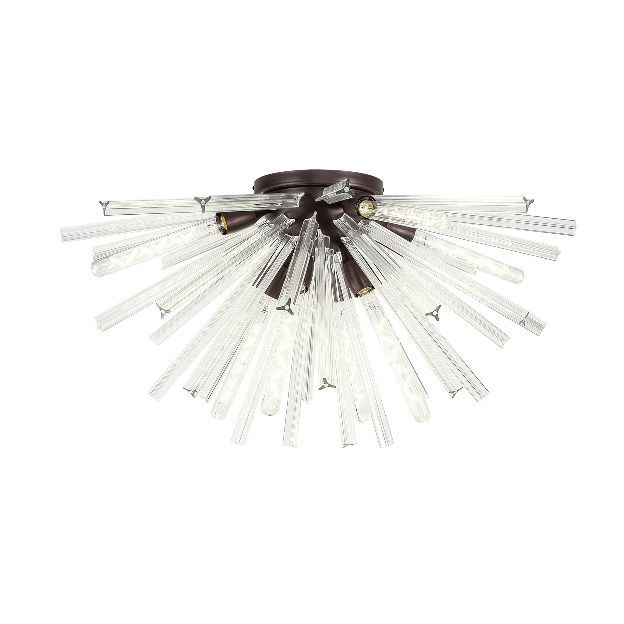 NL85069 Clover 8 Light Semi Flush Brown Oxide / Clear Glass
