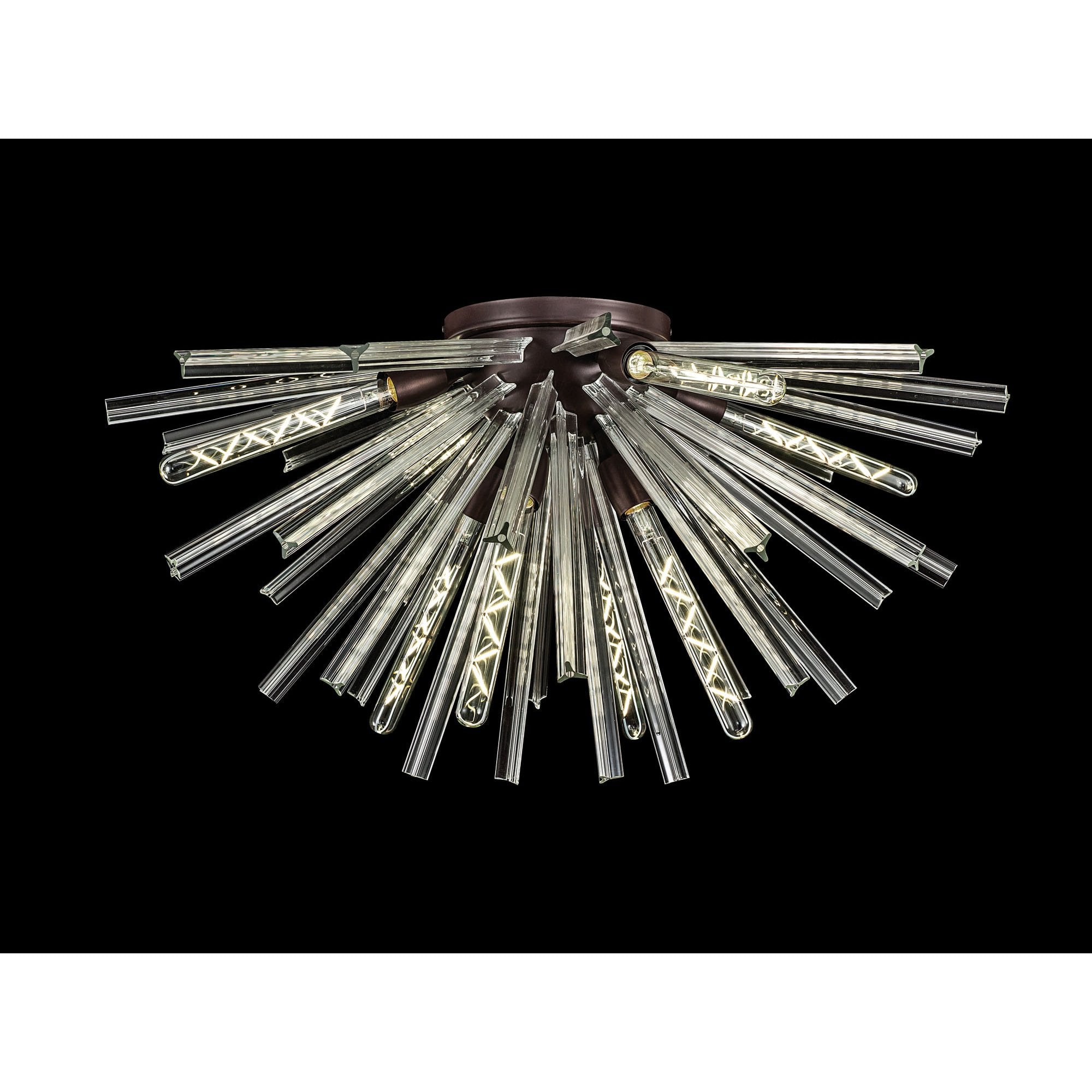 NL85069 Clover 8 Light Semi Flush Brown Oxide / Clear Glass