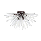NL85069 Clover 8 Light Semi Flush Brown Oxide / Clear Glass