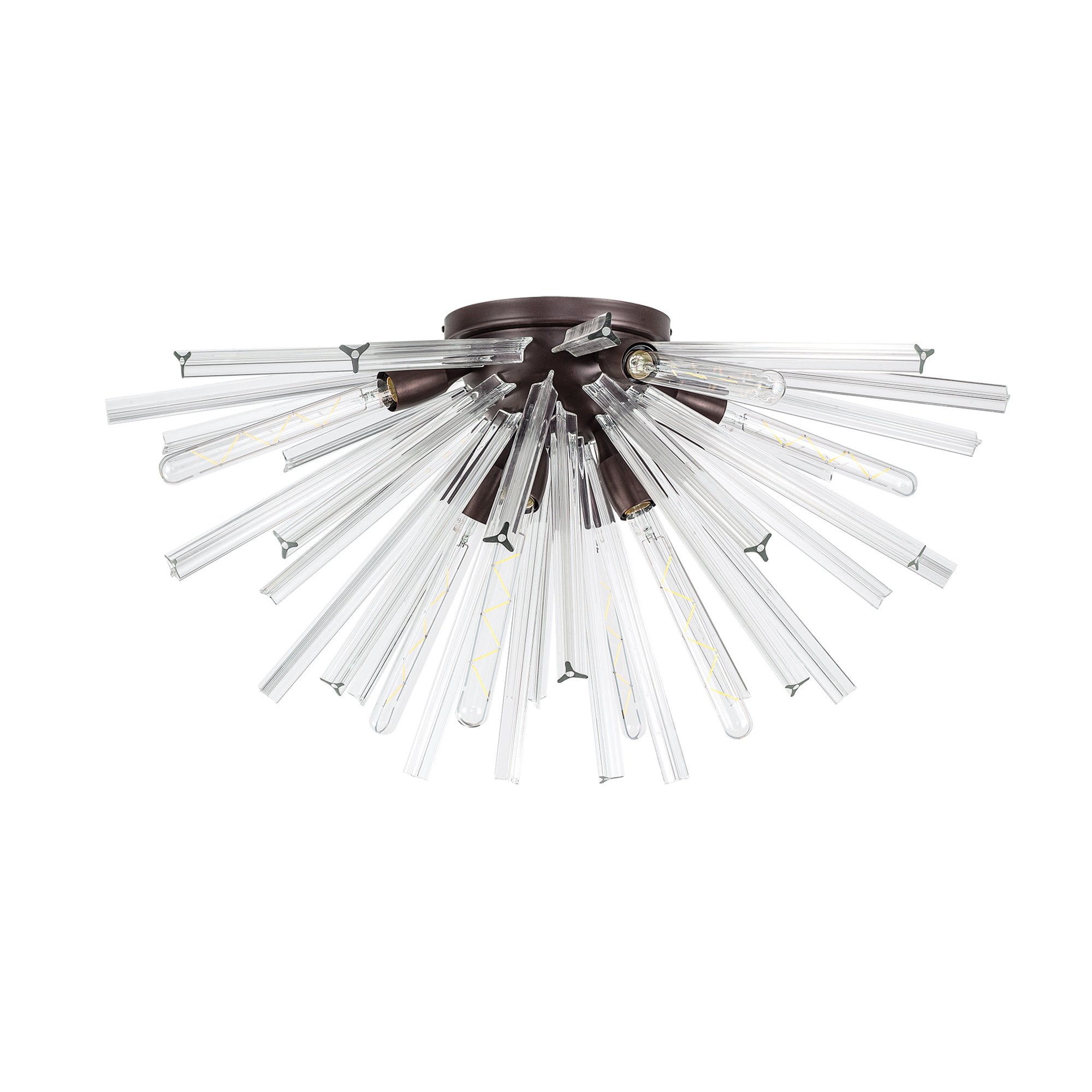 NL85069 Clover 8 Light Semi Flush Brown Oxide / Clear Glass