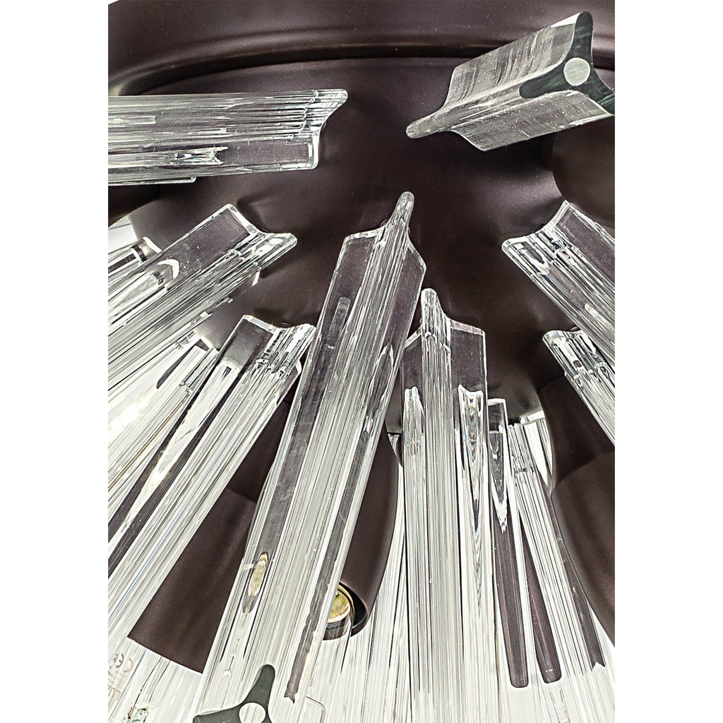 NL85069 Clover 8 Light Semi Flush Brown Oxide / Clear Glass