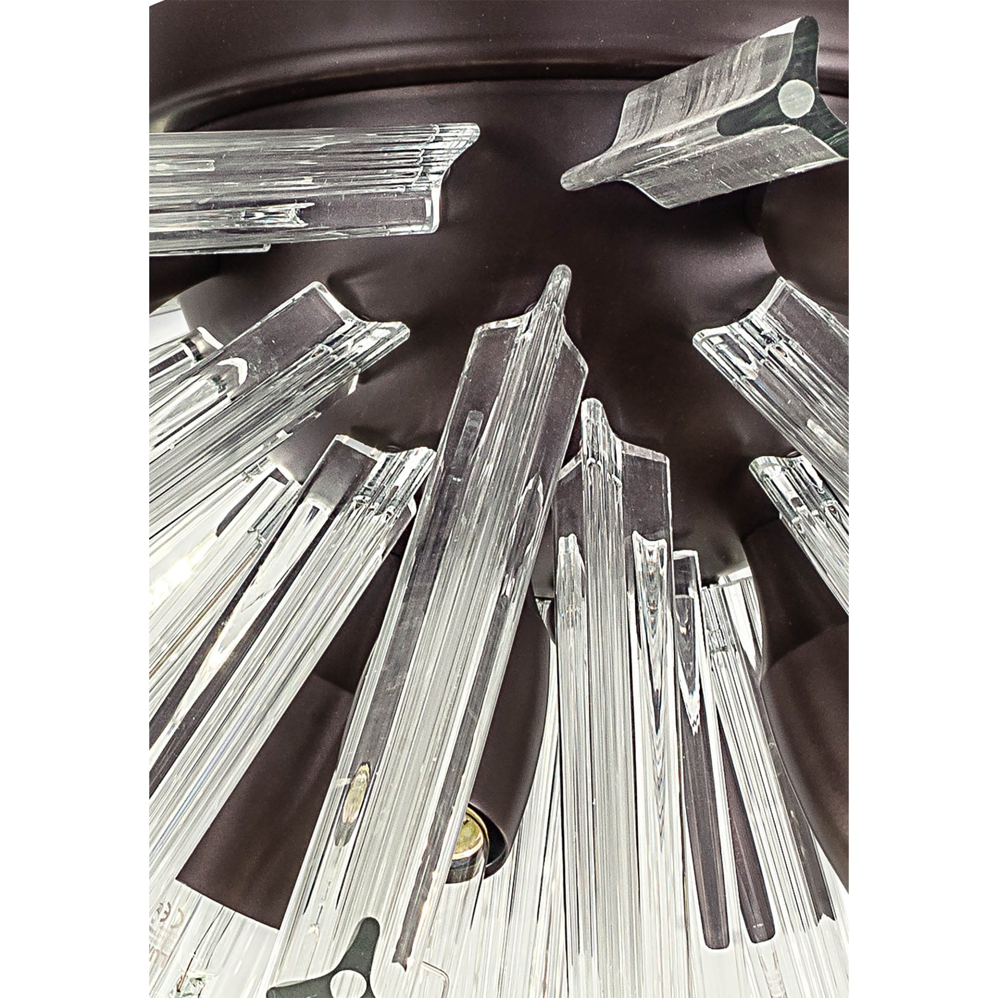 NL85069 Clover 8 Light Semi Flush Brown Oxide / Clear Glass