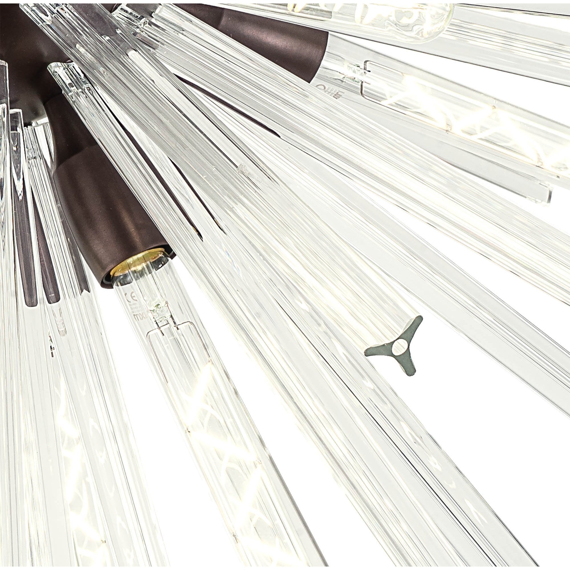 NL85069 Clover 8 Light Semi Flush Brown Oxide / Clear Glass