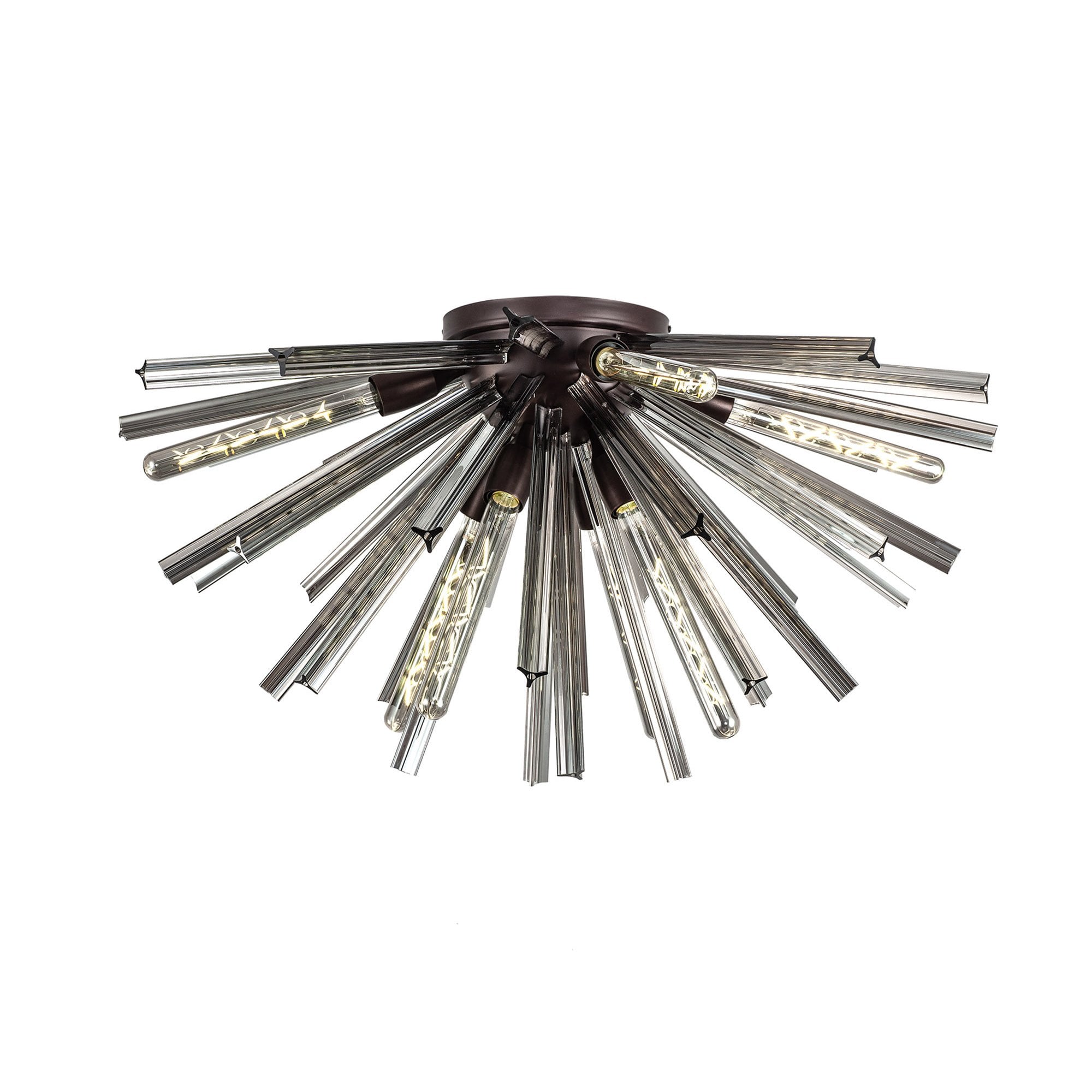 NL85079 Clover 8 Light Semi Flush Brown Oxide / Smoke Glass