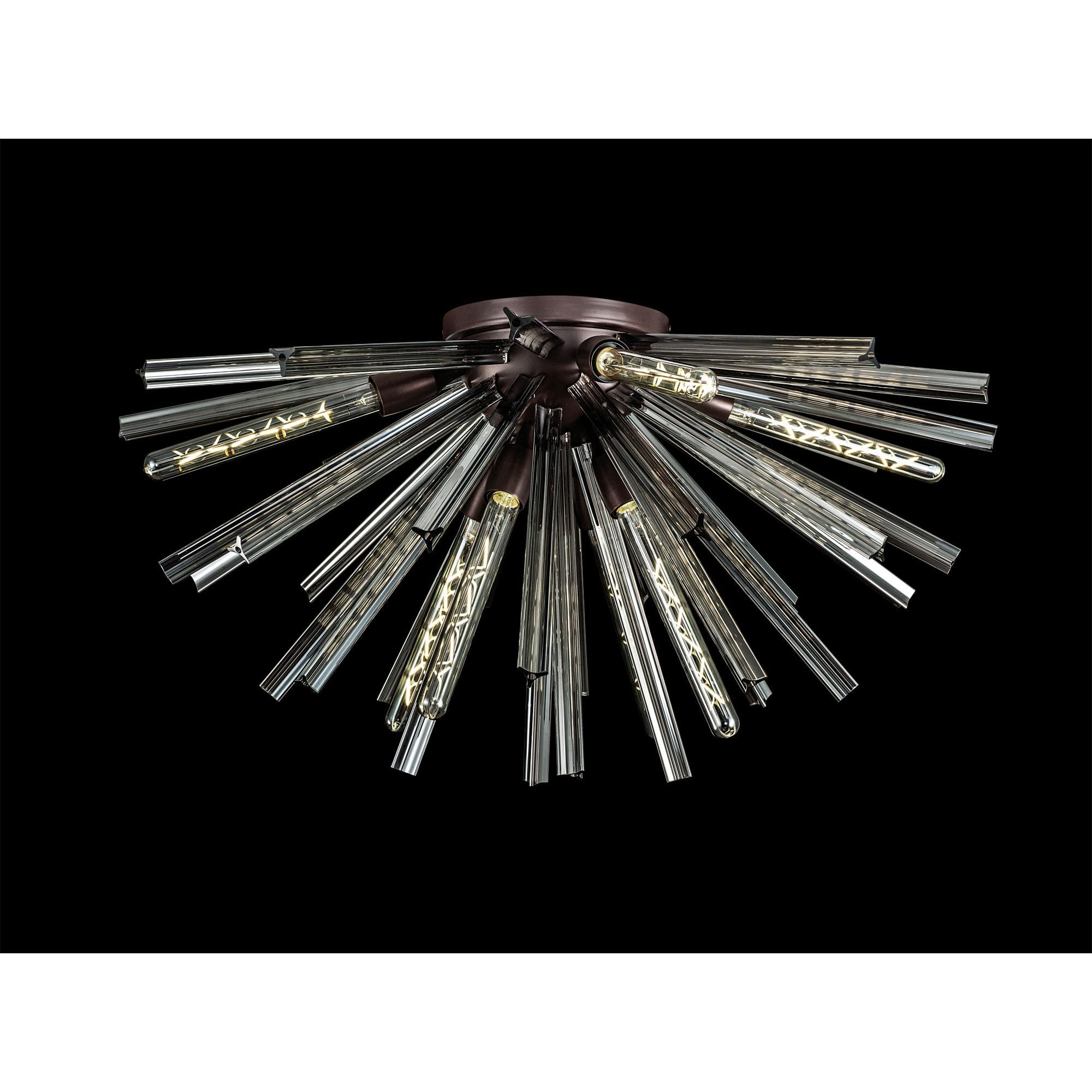 NL85079 Clover 8 Light Semi Flush Brown Oxide / Smoke Glass