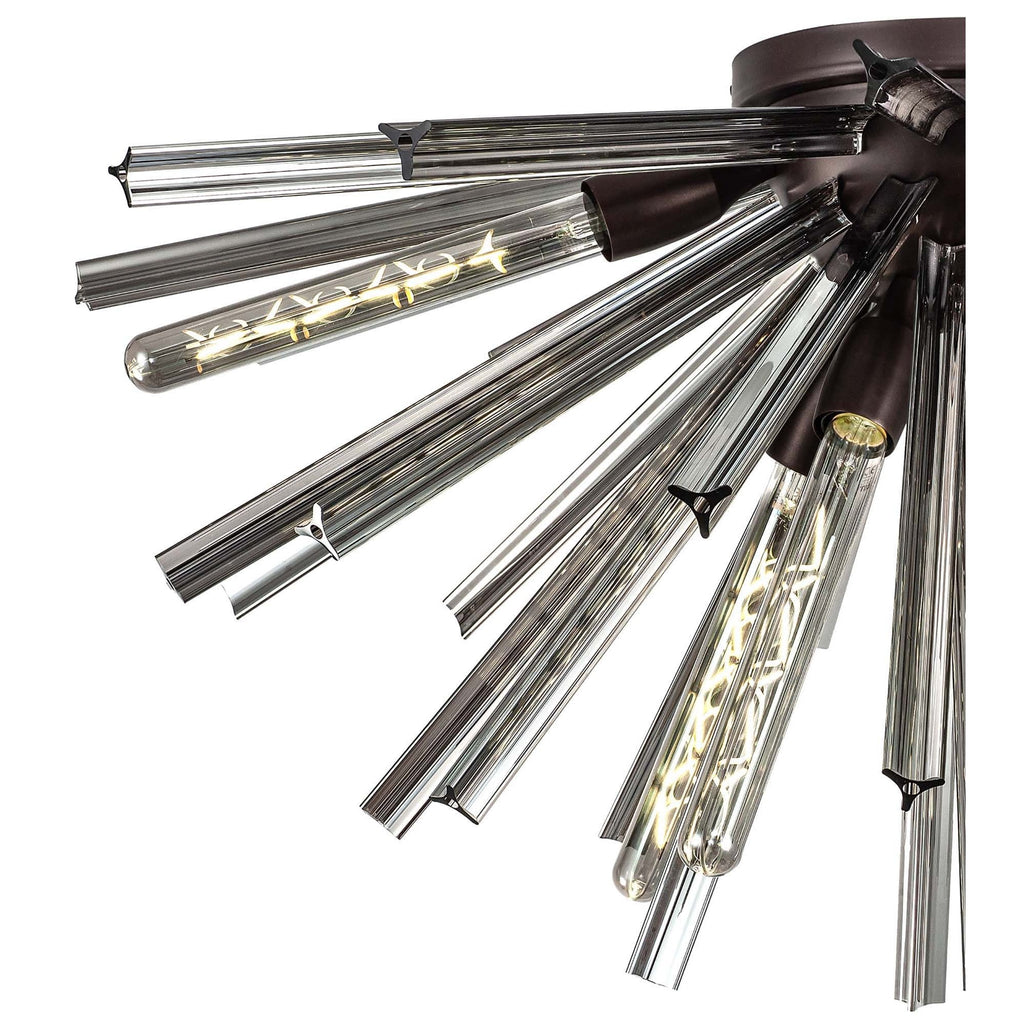 NL85079 Clover 8 Light Semi Flush Brown Oxide / Smoke Glass