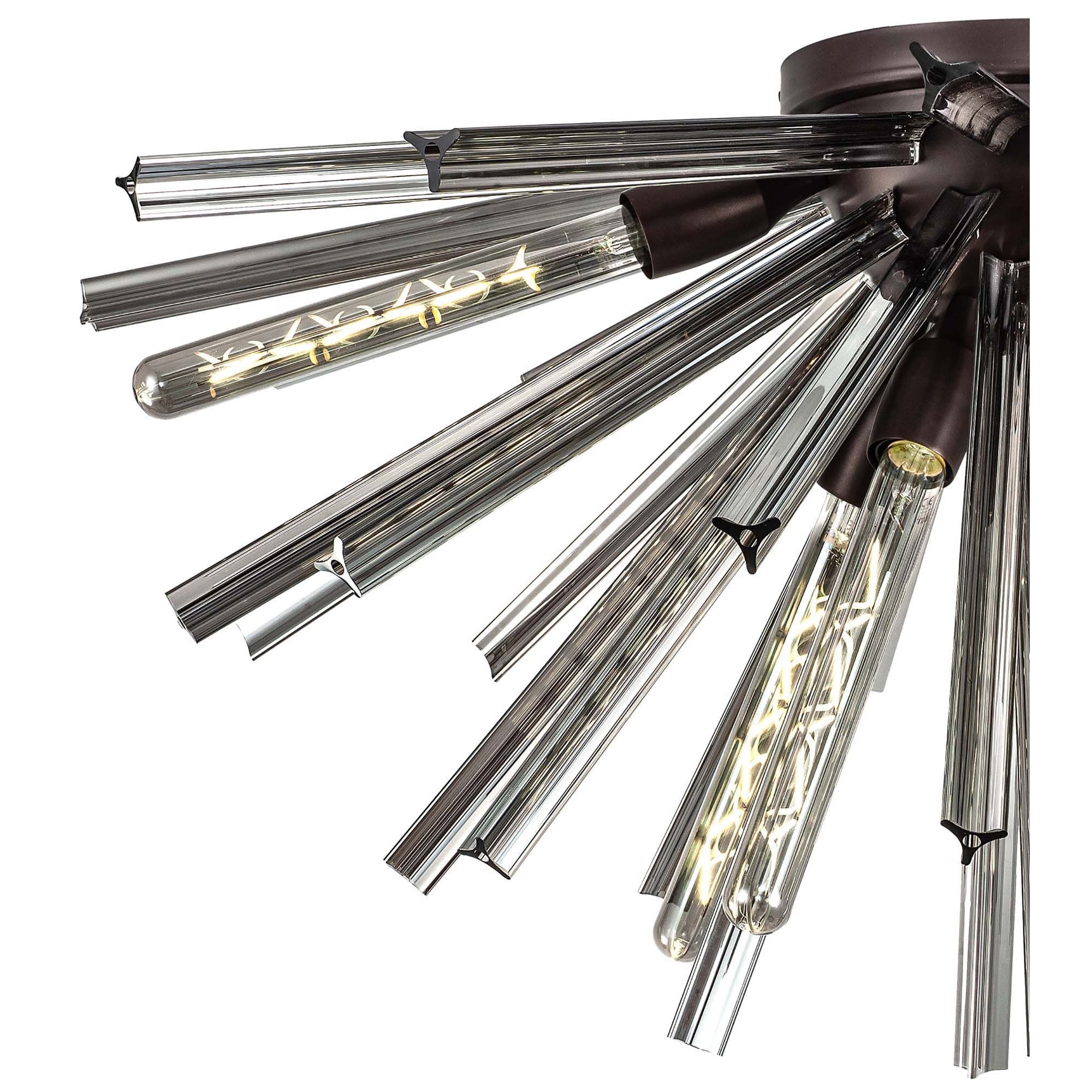 NL85079 Clover 8 Light Semi Flush Brown Oxide / Smoke Glass
