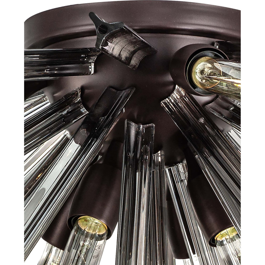 NL85079 Clover 8 Light Semi Flush Brown Oxide / Smoke Glass