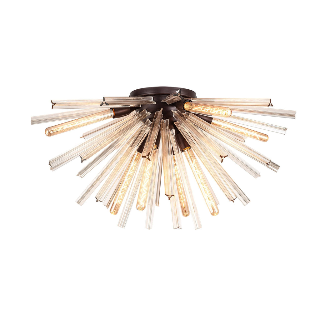 NL85089 Clover 8 Light Semi Flush Brown Oxide / Champagne Gold Glass