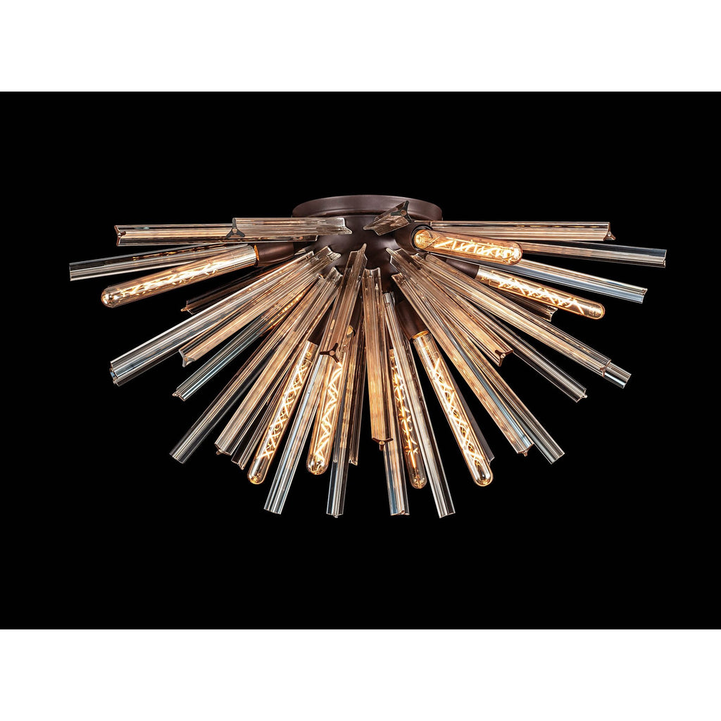 NL85089 Clover 8 Light Semi Flush Brown Oxide / Champagne Gold Glass