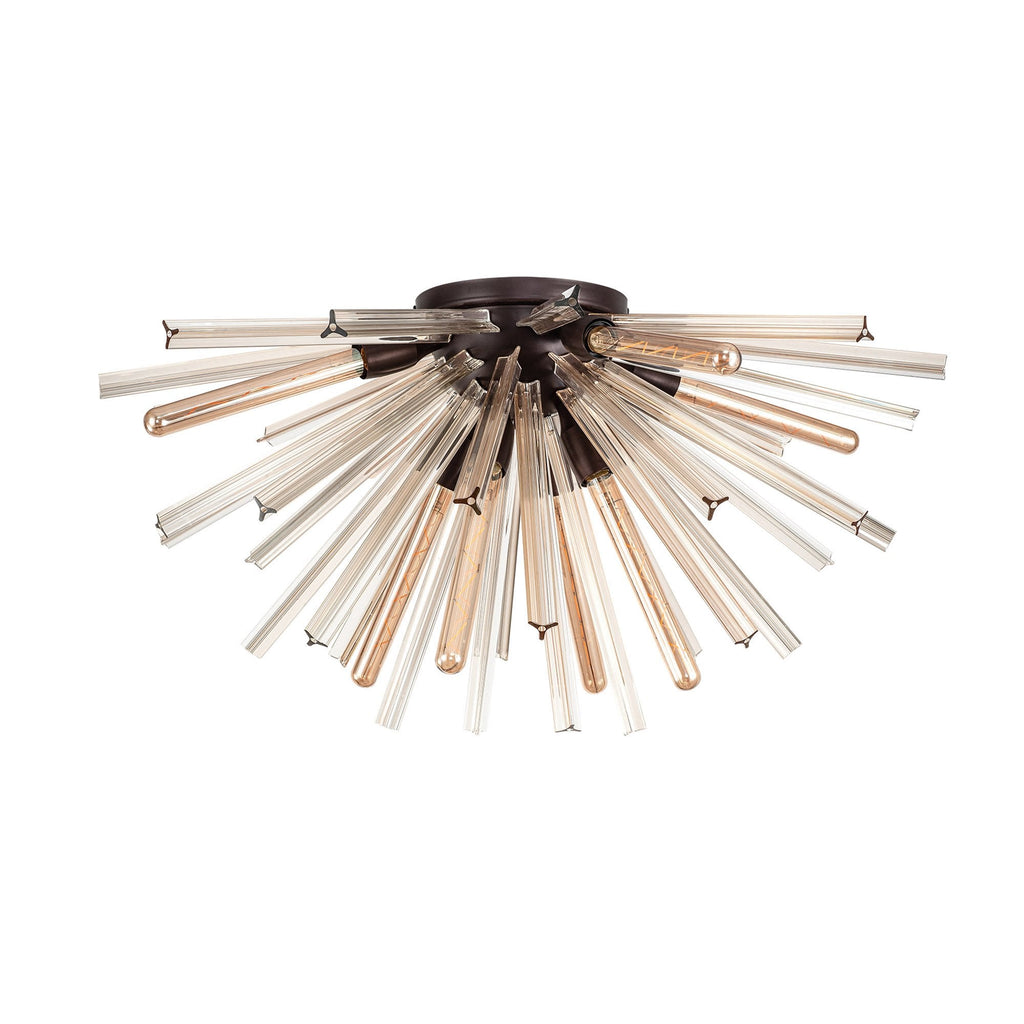 NL85089 Clover 8 Light Semi Flush Brown Oxide / Champagne Gold Glass