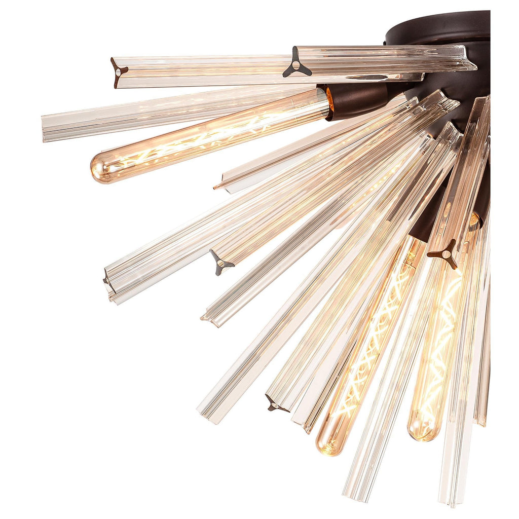 NL85089 Clover 8 Light Semi Flush Brown Oxide / Champagne Gold Glass
