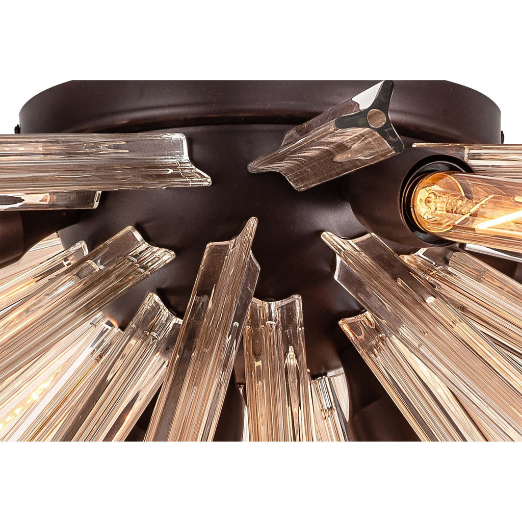 NL85089 Clover 8 Light Semi Flush Brown Oxide / Champagne Gold Glass