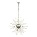 NL85099 Clover 10 Light Round Pendant Polished Nickel / Clear Glass