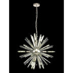 NL85099 Clover 10 Light Round Pendant Polished Nickel / Clear Glass