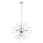 NL85099 Clover 10 Light Round Pendant Polished Nickel / Clear Glass