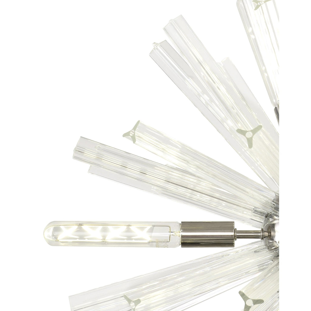 NL85099 Clover 10 Light Round Pendant Polished Nickel / Clear Glass