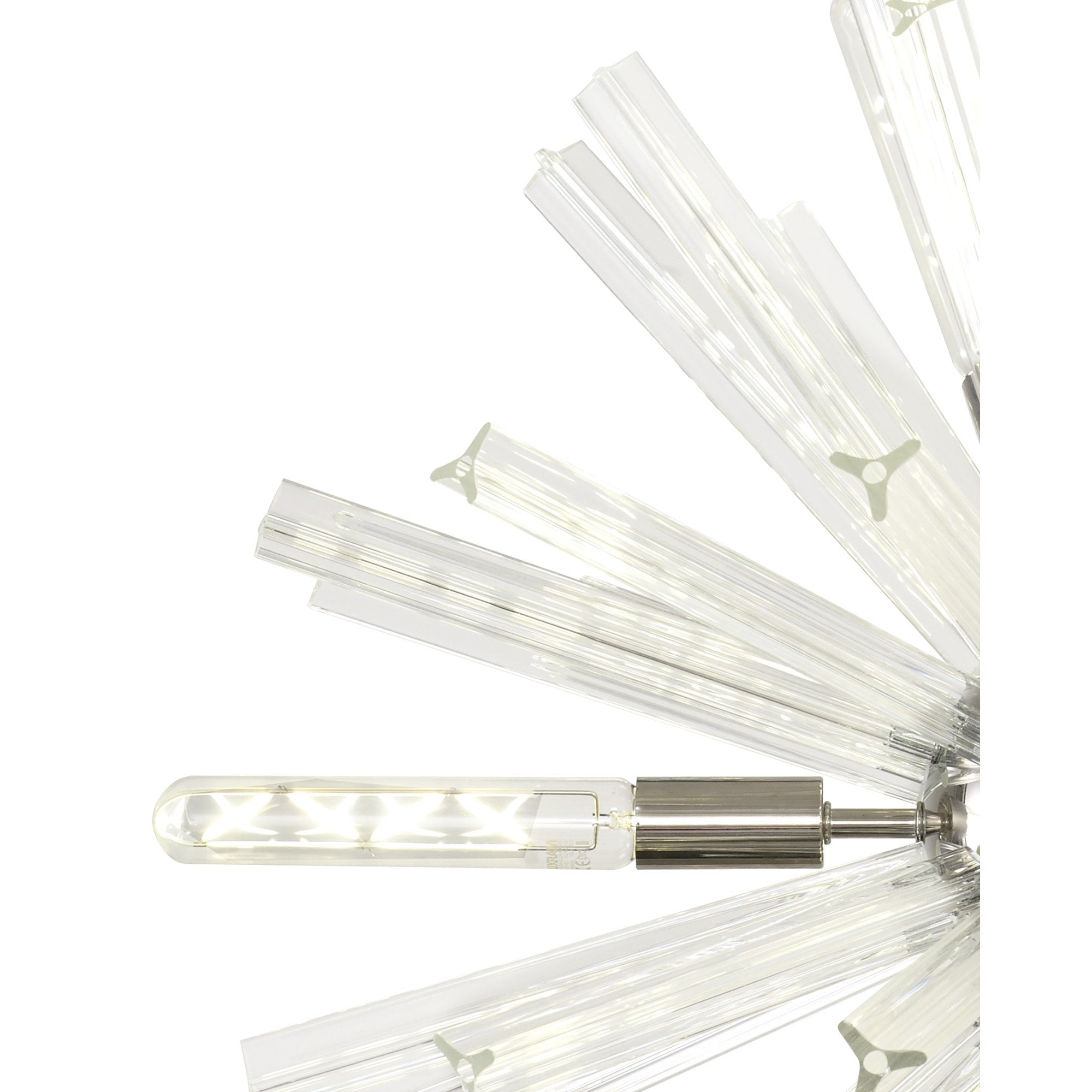 NL85099 Clover 10 Light Round Pendant Polished Nickel / Clear Glass