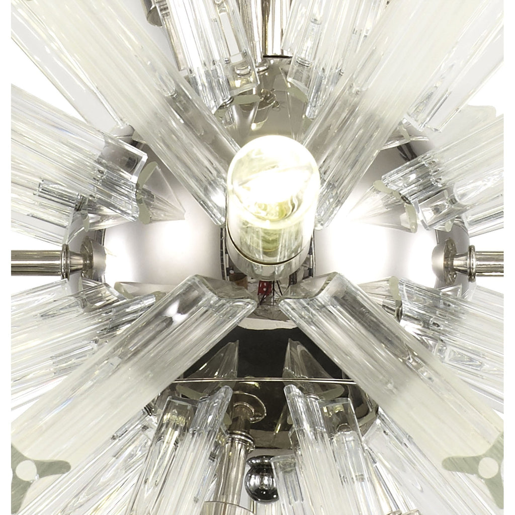NL85099 Clover 10 Light Round Pendant Polished Nickel / Clear Glass