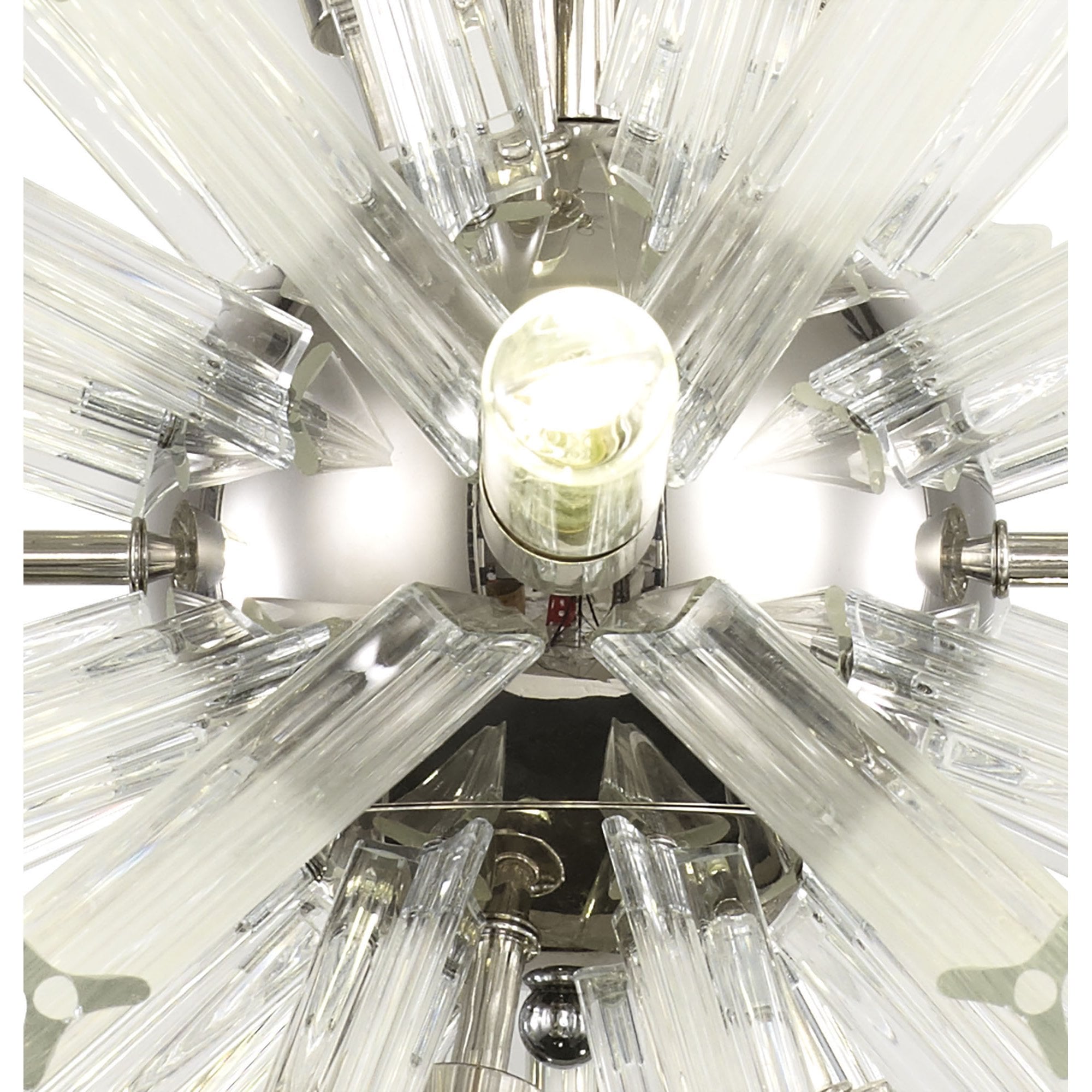 NL85099 Clover 10 Light Round Pendant Polished Nickel / Clear Glass