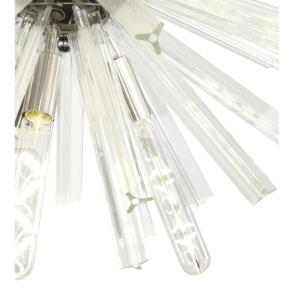 NL85099 Clover 10 Light Round Pendant Polished Nickel / Clear Glass
