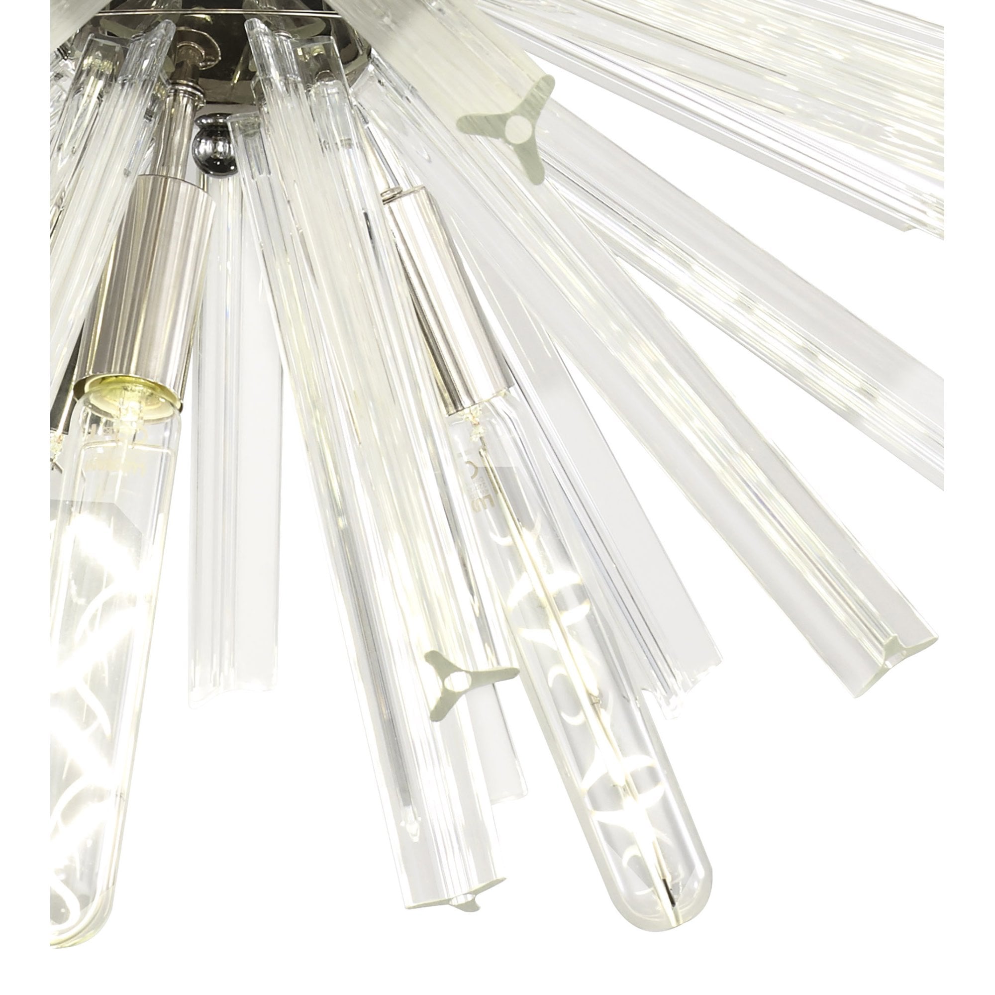 NL85099 Clover 10 Light Round Pendant Polished Nickel / Clear Glass