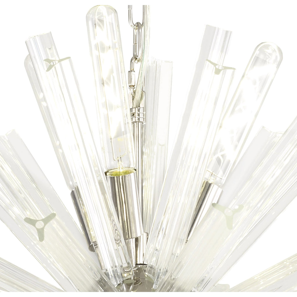 NL85099 Clover 10 Light Round Pendant Polished Nickel / Clear Glass