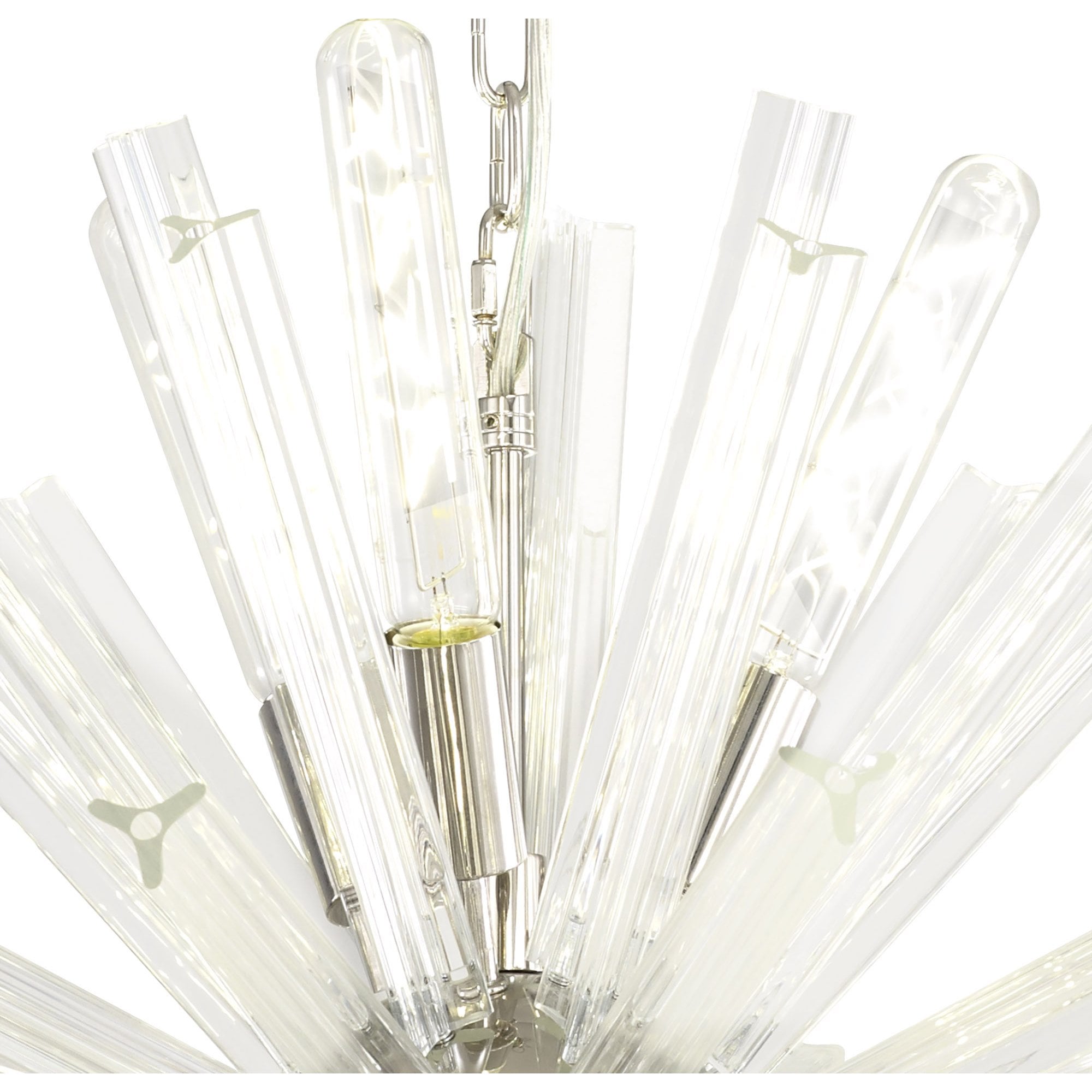 NL85099 Clover 10 Light Round Pendant Polished Nickel / Clear Glass