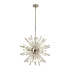 NL85099 Clover 10 Light Round Pendant Polished Nickel / Clear Glass