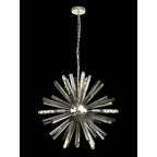 NL85109 Clover 10 Light Round Pendant Polished Nickel / Smoke Glass