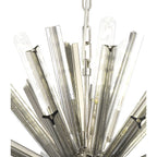 NL85109 Clover 10 Light Round Pendant Polished Nickel / Smoke Glass