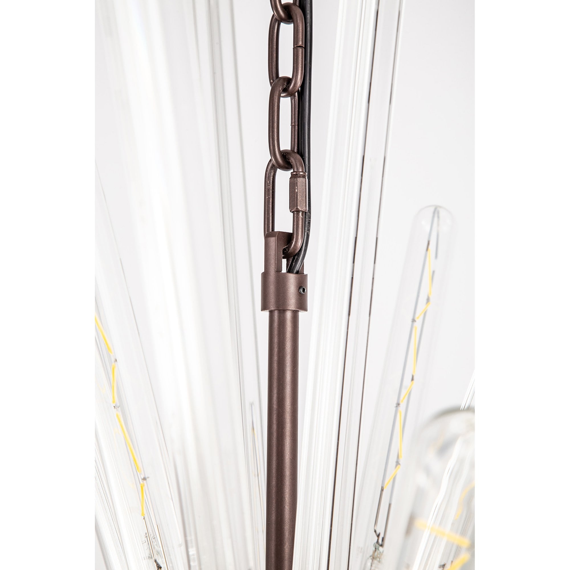 NL85129 Clover 10 Light Round Pendant Brown Oxide / Clear Glass