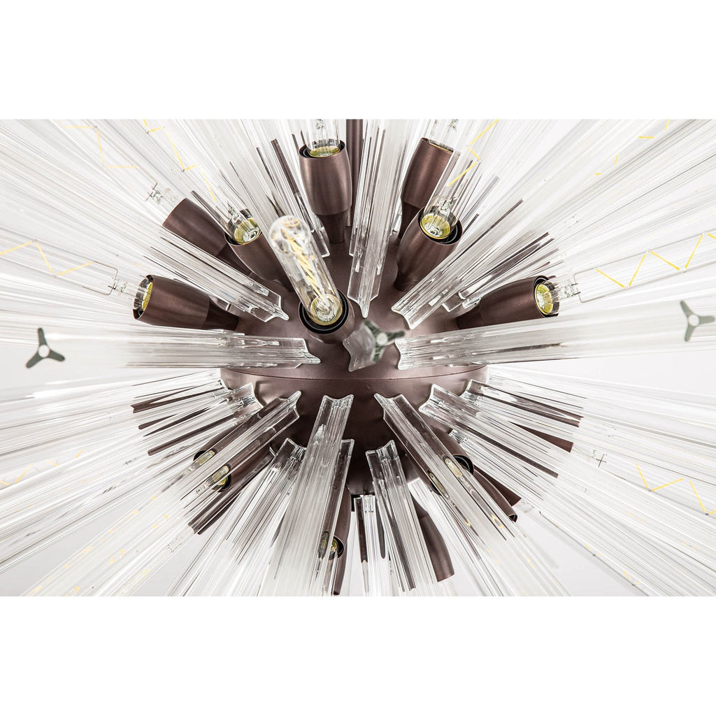 NL85129 Clover 10 Light Round Pendant Brown Oxide / Clear Glass