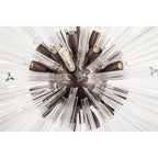NL85129 Clover 10 Light Round Pendant Brown Oxide / Clear Glass
