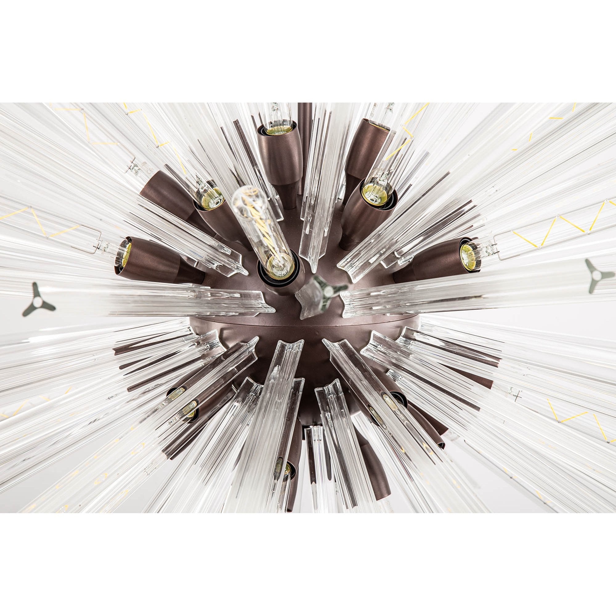NL85129 Clover 10 Light Round Pendant Brown Oxide / Clear Glass