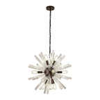 NL85129 Clover 10 Light Round Pendant Brown Oxide / Clear Glass