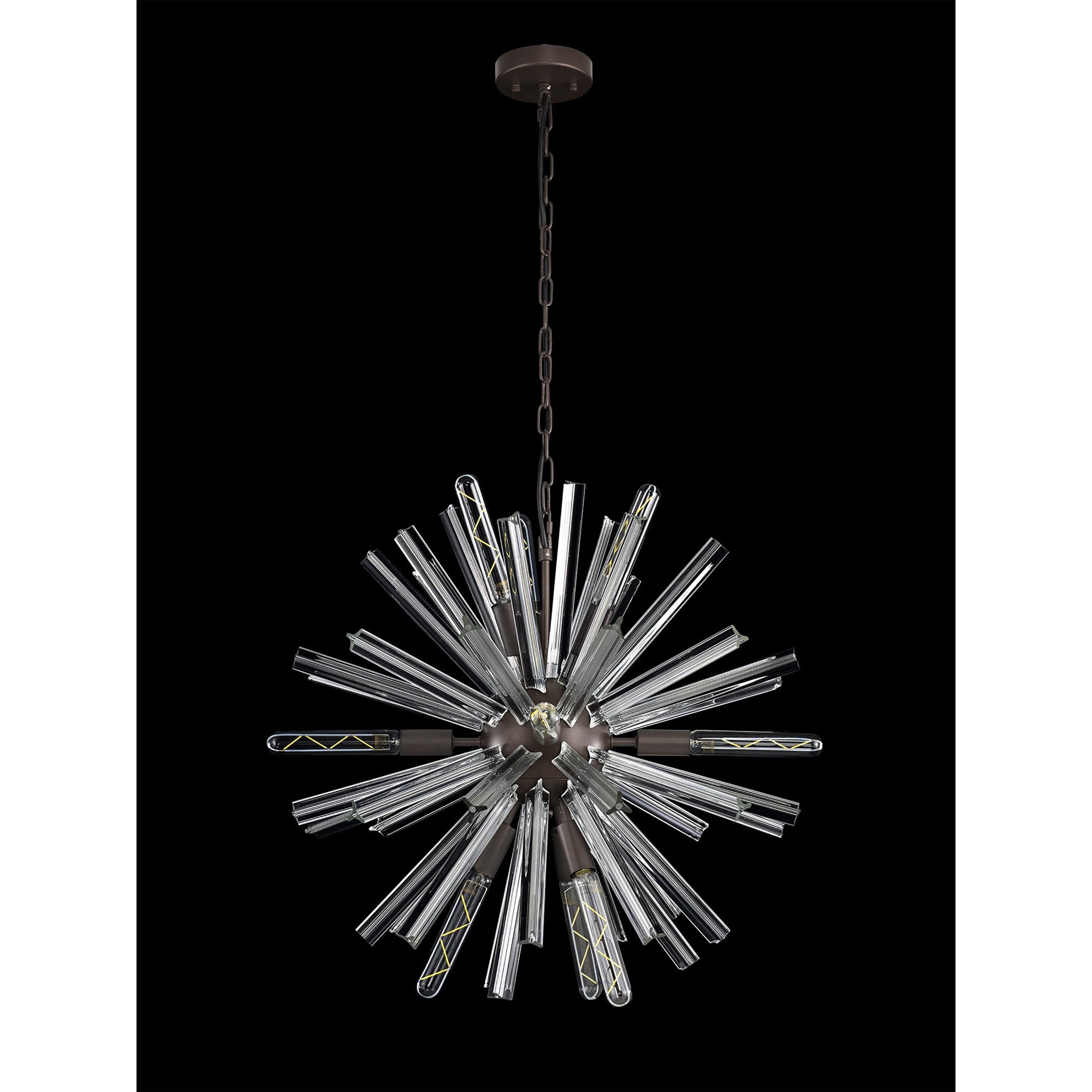 NL85129 Clover 10 Light Round Pendant Brown Oxide / Clear Glass