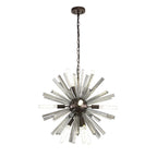 NL85139 Clover 10 Light Round Pendant Brown Oxide / Smoke Glass