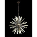 NL85139 Clover 10 Light Round Pendant Brown Oxide / Smoke Glass