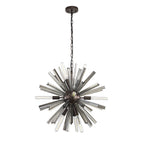 NL85139 Clover 10 Light Round Pendant Brown Oxide / Smoke Glass