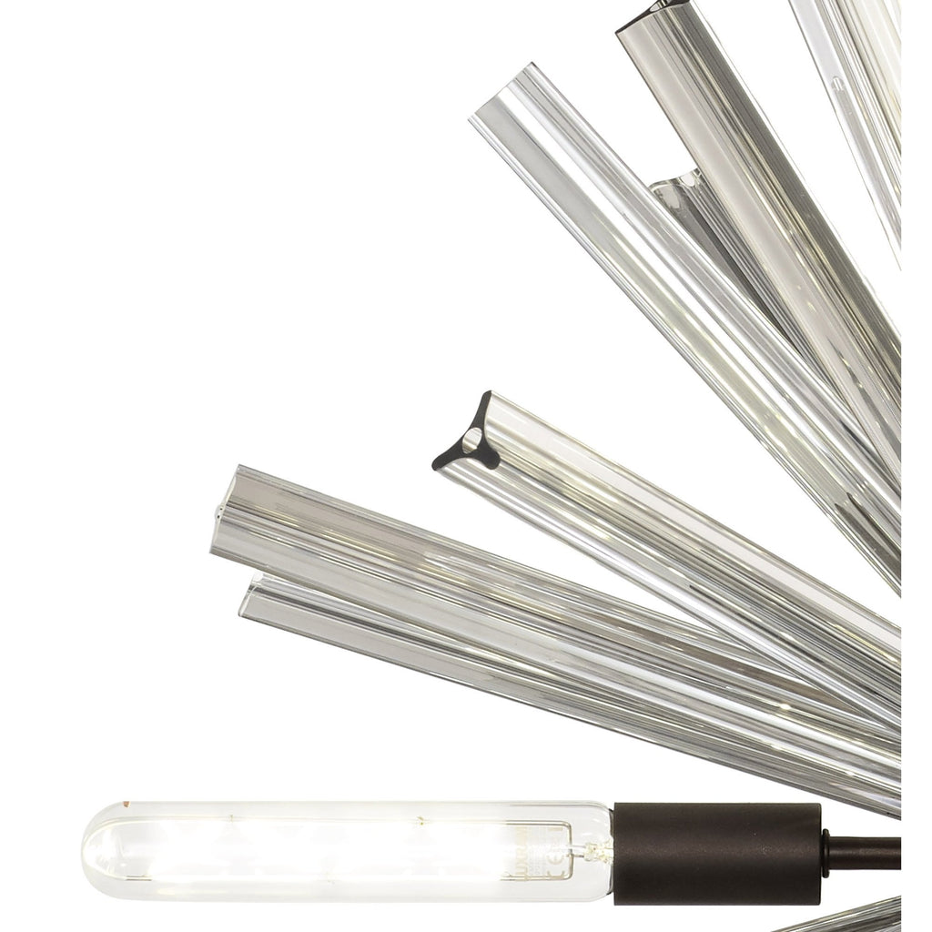 NL85139 Clover 10 Light Round Pendant Brown Oxide / Smoke Glass