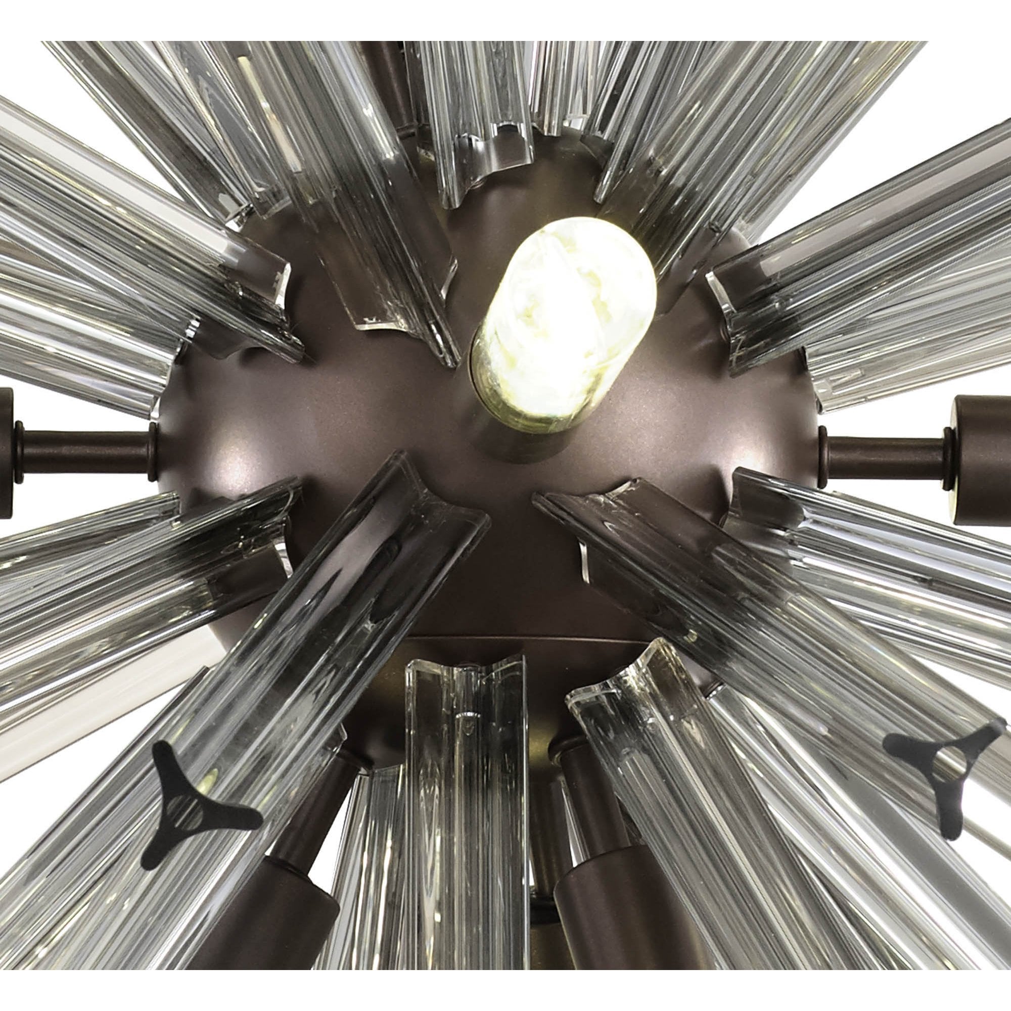 NL85139 Clover 10 Light Round Pendant Brown Oxide / Smoke Glass