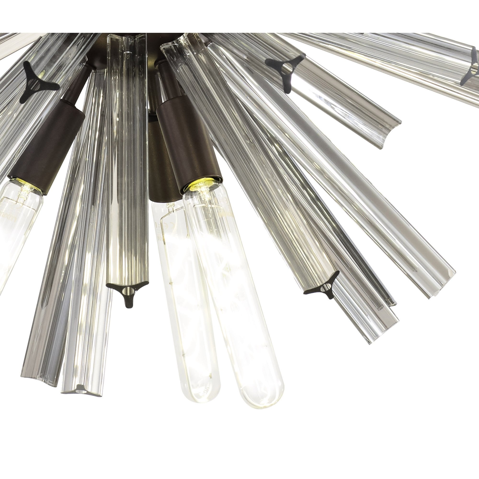 NL85139 Clover 10 Light Round Pendant Brown Oxide / Smoke Glass