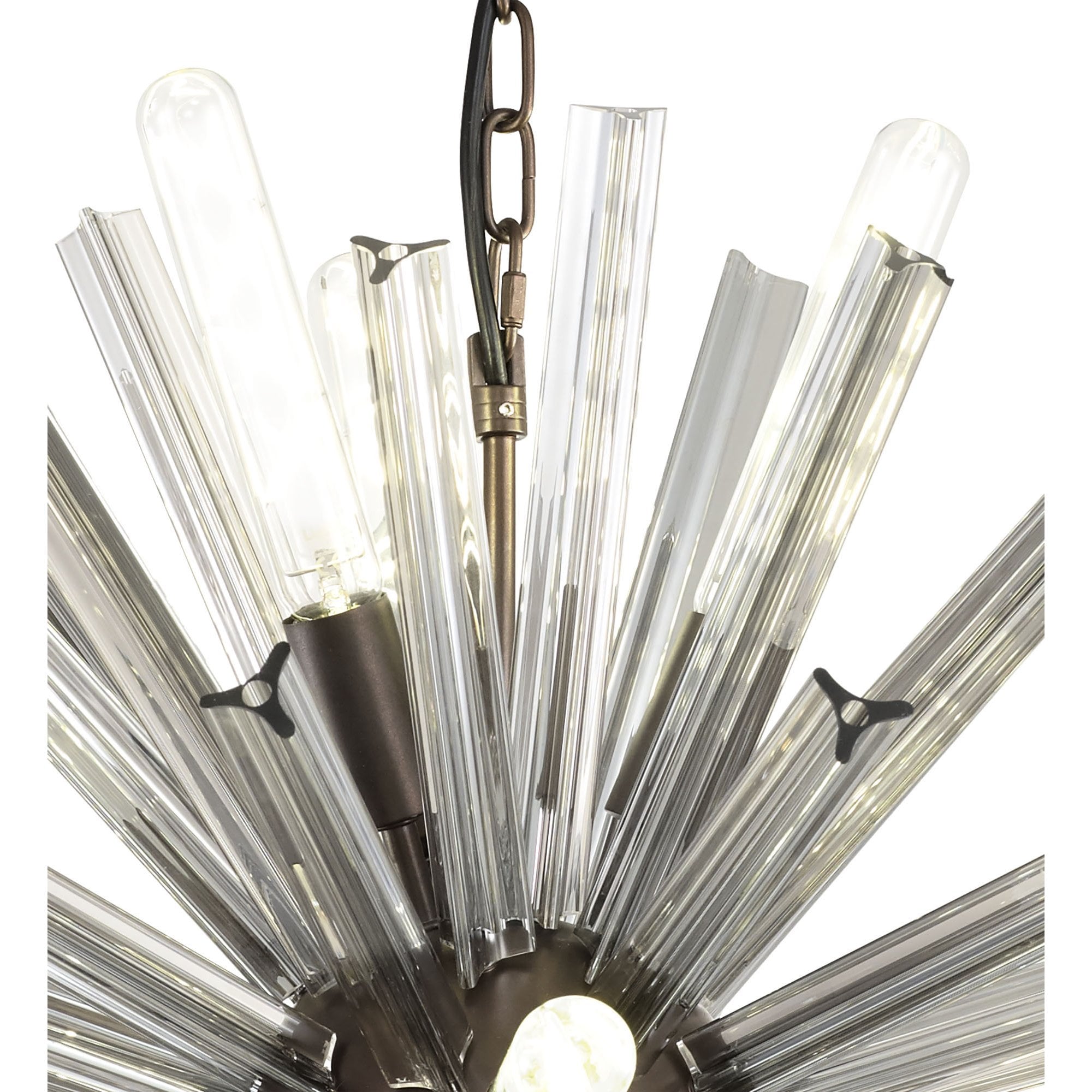 NL85139 Clover 10 Light Round Pendant Brown Oxide / Smoke Glass