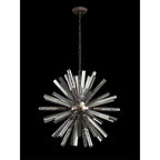 NL85139 Clover 10 Light Round Pendant Brown Oxide / Smoke Glass