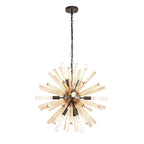 NL85149 Clover 10 Light Round Pendant Brown Oxide / Champagne Gold Glass