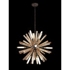 NL85149 Clover 10 Light Round Pendant Brown Oxide / Champagne Gold Glass