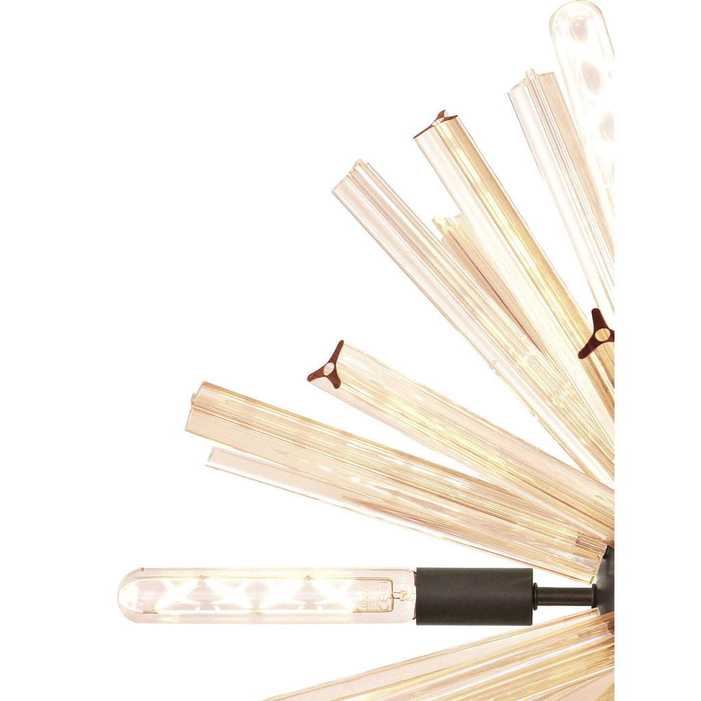 NL85149 Clover 10 Light Round Pendant Brown Oxide / Champagne Gold Glass