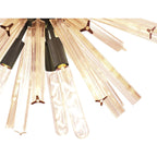NL85149 Clover 10 Light Round Pendant Brown Oxide / Champagne Gold Glass